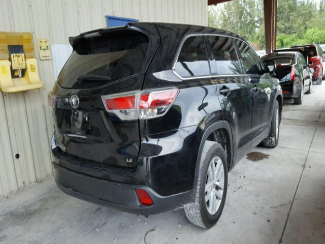 5TDZARFH8FS014689 - 2015 TOYOTA HIGHLANDER BLACK photo 4