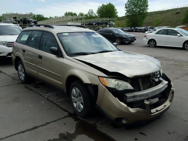 4S4BP60C987301415 - 2008 SUBARU OUTBACK GOLD photo 1