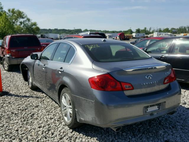 JN1DV6AR5BM653098 - 2011 INFINITI G25 GRAY photo 3