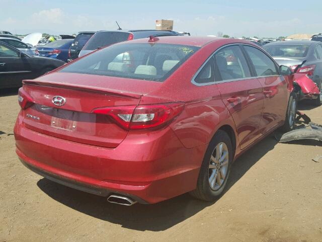 5NPE24AF2HH475139 - 2017 HYUNDAI SONATA SE RED photo 4