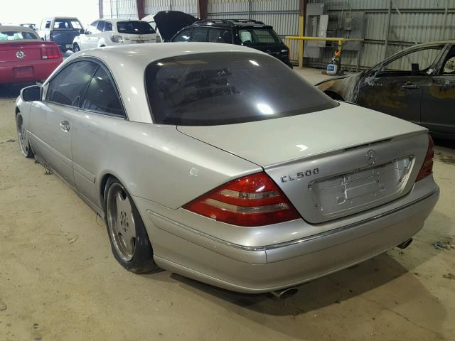 WDBPJ75J72A029321 - 2002 MERCEDES-BENZ CL 500 SILVER photo 3