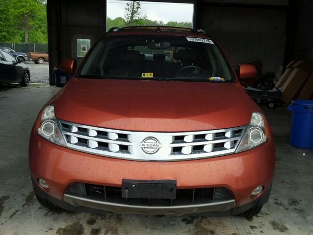 JN8AZ08W13W236584 - 2003 NISSAN MURANO SL ORANGE photo 9