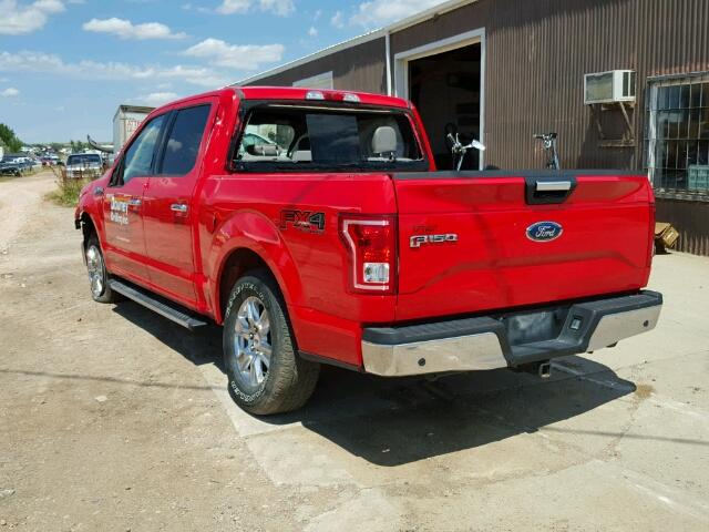 1FTEW1EG0FFA87985 - 2015 FORD F150 SUPER RED photo 3