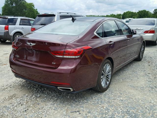 KMHGN4JE9HU168639 - 2017 GENESIS G80 BASE MAROON photo 4