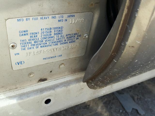 JF1SF655XYH726806 - 2000 SUBARU FORESTER S SILVER photo 10