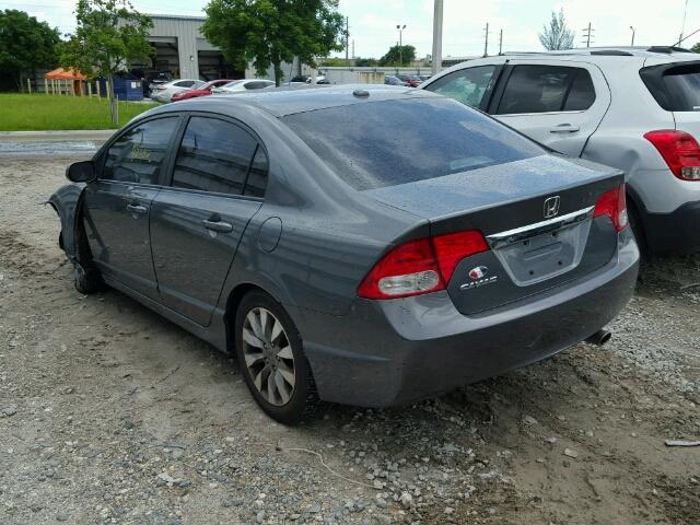 19XFA16859E017939 - 2009 HONDA CIVIC EX ნაცრისფერი ფოტო 3