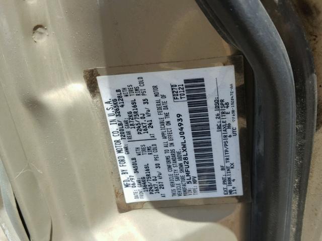 5LMFU28LXWLJ04939 - 1998 LINCOLN NAVIGATOR BROWN photo 10