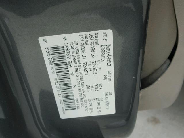 1D4HB58276F176584 - 2006 DODGE DURANGO LI GRAY photo 10