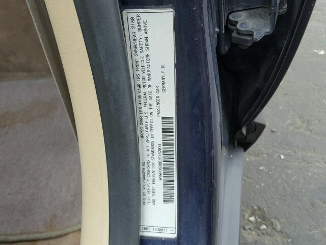 WVWPD63B6XE452034 - 1999 VOLKSWAGEN PASSAT GLX 蓝色 照片 10