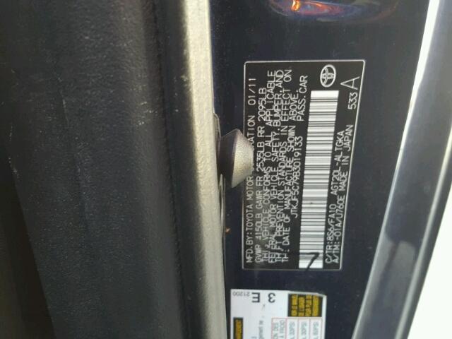 JTKJF5C79B3019133 - 2011 TOYOTA SCION TC 蓝色 照片 10