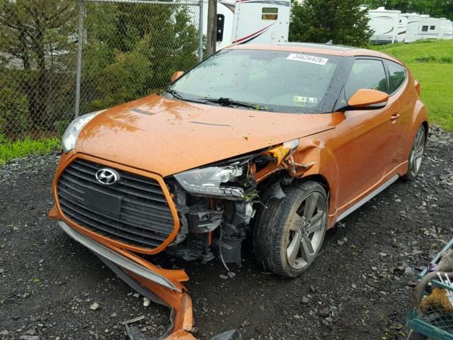 KMHTC6AE7EU199416 - 2014 HYUNDAI VELOSTER T ORANGE photo 2