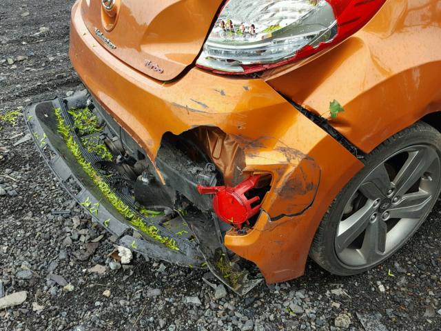 KMHTC6AE7EU199416 - 2014 HYUNDAI VELOSTER T ORANGE photo 9