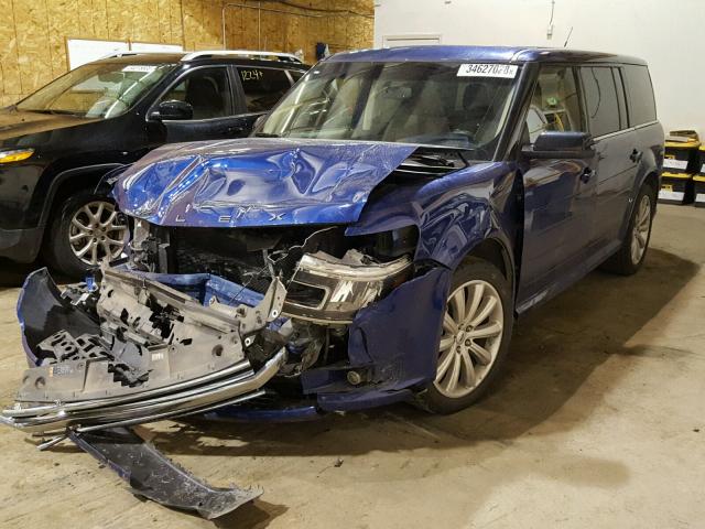 2FMHK6C86EBD16957 - 2014 FORD FLEX SEL BLUE photo 2