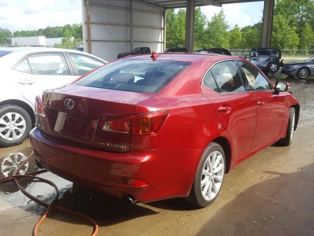 JTHCK262295030420 - 2009 LEXUS IS 250 RED photo 4