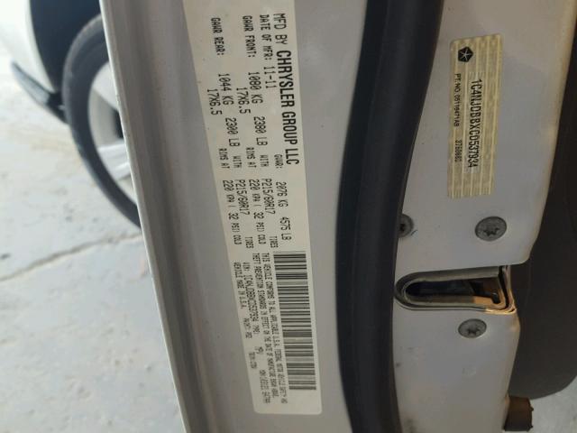 1C4NJDBBXCD537934 - 2012 JEEP COMPASS SP SILVER photo 10