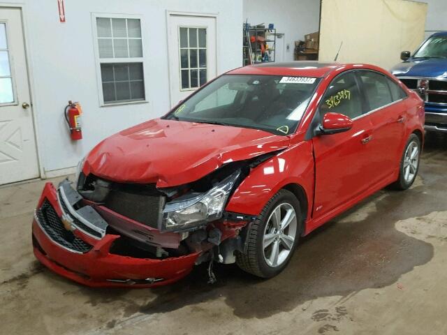 1G1PG5SC8C7396164 - 2012 CHEVROLET CRUZE LT RED photo 2