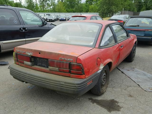 1G1JC1442N7132103 - 1992 CHEVROLET CAVALIER V RED photo 4