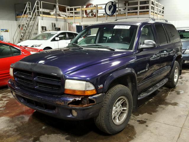 1B4HS28Y7WF229023 - 1998 DODGE DURANGO PURPLE photo 2