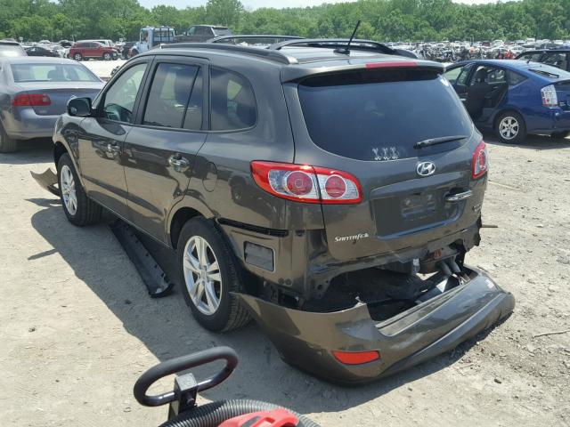 5XYZK3AB9CG128741 - 2012 HYUNDAI SANTA FE L BROWN photo 3