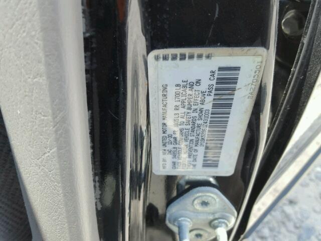 1Y1SK52861Z431003 - 2001 CHEVROLET GEO PRIZM 黑色 照片 10