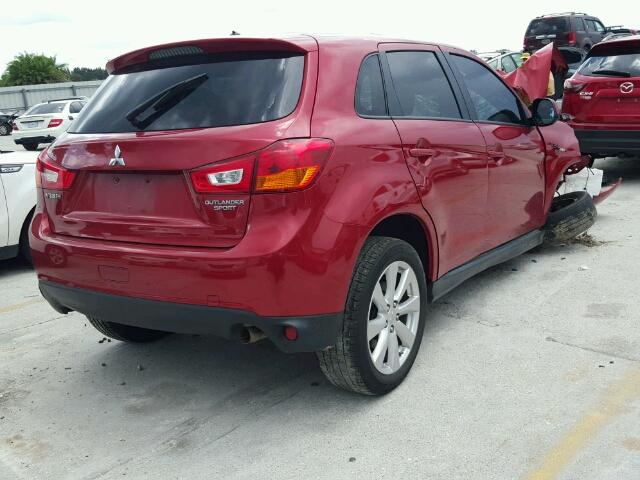 4A4AP3AU2DE011649 - 2013 MITSUBISHI OUTLANDER RED photo 4