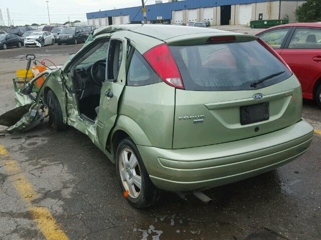 1FAHP37N87W344996 - 2007 FORD FOCUS ZX5 GREEN photo 3