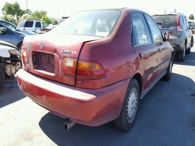 JHMEH9699SS001999 - 1995 HONDA CIVIC EX RED photo 4