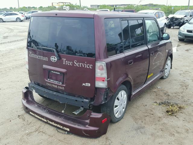 JTLKT324064031174 - 2006 TOYOTA SCION XB ბურგუნდია ფოტო 4