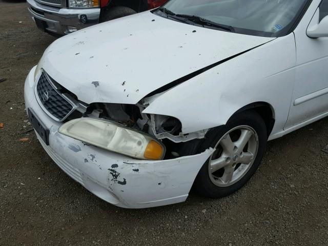 3N1CB51A62L556091 - 2002 NISSAN SENTRA GXE WHITE photo 9