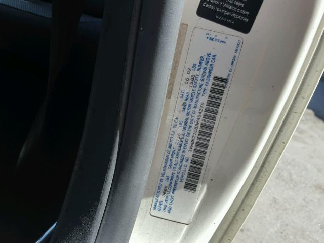 3VWBK21C83M404279 - 2003 VOLKSWAGEN NEW BEETLE 白色 照片 10