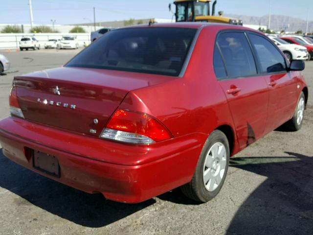 JA3AJ26E42U070708 - 2002 MITSUBISHI LANCER ES RED photo 4