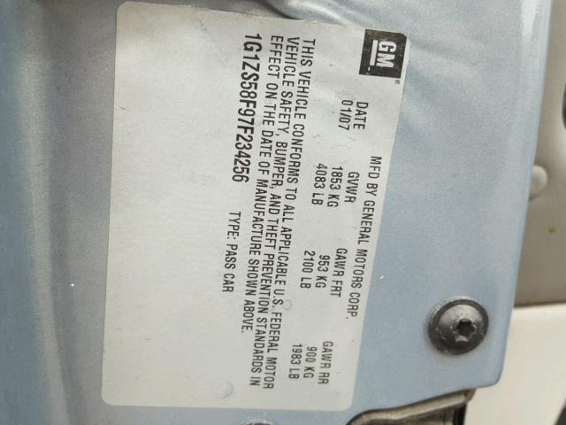 1G1ZS58F97F234256 - 2007 CHEVROLET MALIBU LS Mavi foto 10