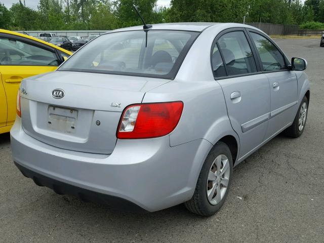 KNADH4A39A6600201 - 2010 KIA RIO LX SILVER photo 4