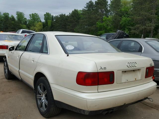 WAUBG34D3WN007665 - 1998 AUDI A8 QUATTRO WHITE photo 3