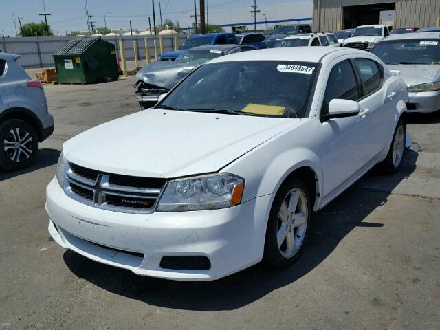 1C3CDZCB1CN266397 - 2012 DODGE AVENGER WHITE photo 2