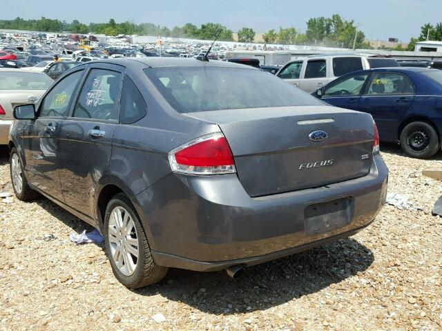 1FAHP3HN9AW109030 - 2010 FORD FOCUS SEL GRAY photo 3