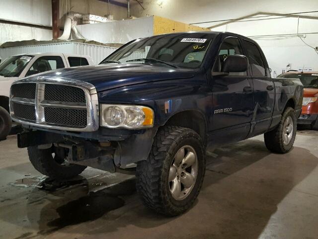 3D7HU18NX2G135360 - 2002 DODGE RAM 1500 BLUE photo 2