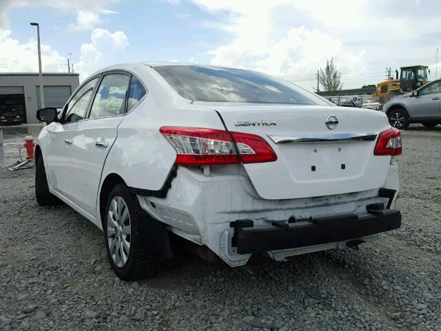 3N1AB7AP2FY242132 - 2015 NISSAN SENTRA S WHITE photo 3