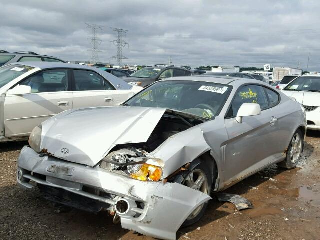 KMHHM65D53U042002 - 2003 HYUNDAI TIBURON SILVER photo 2