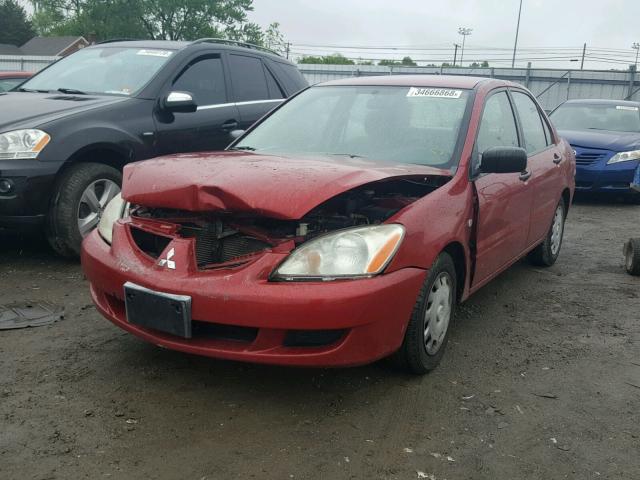 JA3AJ26E44U045178 - 2004 MITSUBISHI LANCER ES RED photo 2