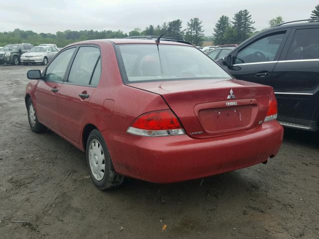 JA3AJ26E44U045178 - 2004 MITSUBISHI LANCER ES RED photo 3