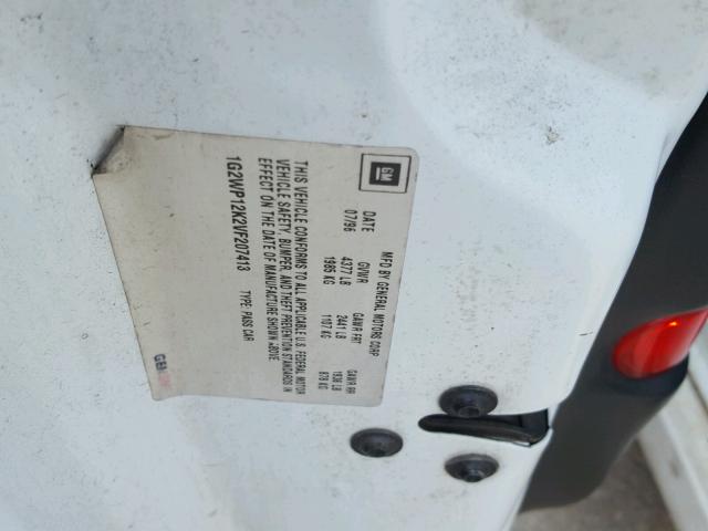 1G2WP12K2VF207413 - 1997 PONTIAC GRAND PRIX Білий фото 10