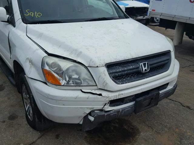 5FNYF18575B035537 - 2005 HONDA PILOT EXL WHITE photo 9