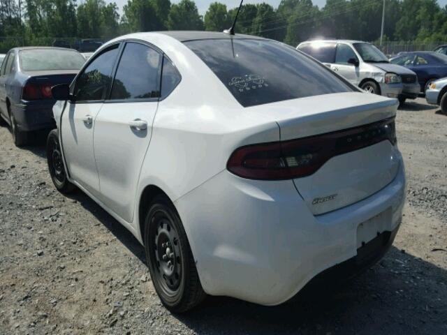 1C3CDFAA1FD346561 - 2015 DODGE DART SE WHITE photo 3