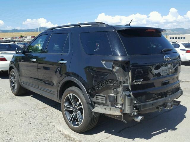 1FM5K8GTXEGC53688 - 2014 FORD EXPLORER S BLACK photo 3