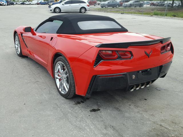 1G1YC3D70E5124145 - 2014 CHEVROLET CORVETTE S RED photo 3