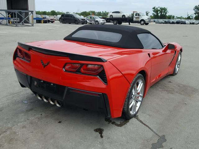 1G1YC3D70E5124145 - 2014 CHEVROLET CORVETTE S RED photo 4