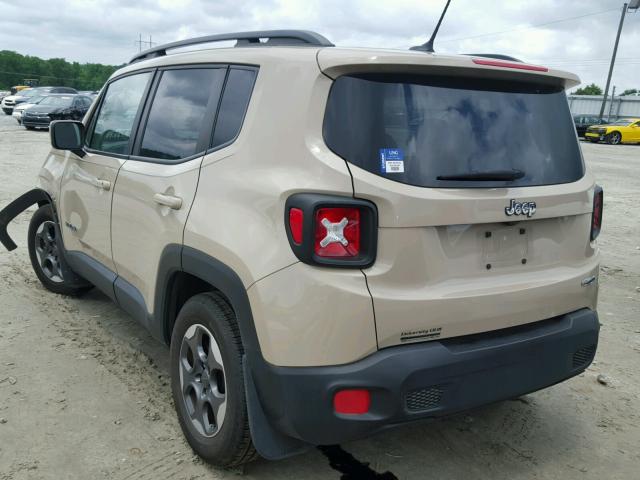 ZACCJABH0FPB57333 - 2015 JEEP RENEGADE L TAN photo 3