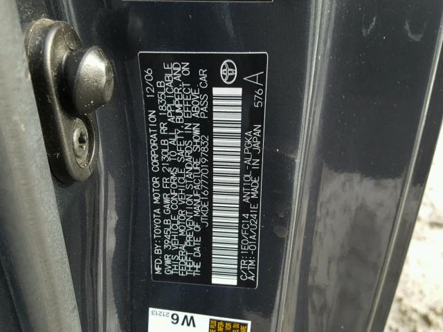 JTKDE167770197832 - 2007 TOYOTA SCION TC 蓝色 照片 10