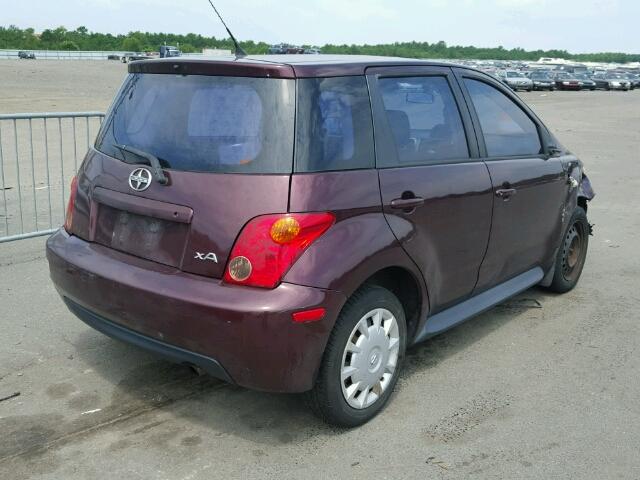 JTKKT624750098933 - 2005 TOYOTA SCION XA MAROON photo 4